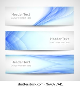 Abstract header blue wave white vector design
