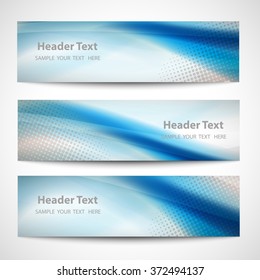 Abstract header blue wave white vector design