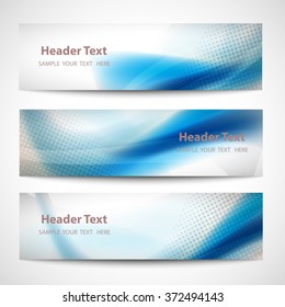 Abstract header blue wave white vector design