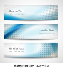 Abstract header blue wave white vector design