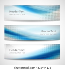 Abstract header blue wave white vector design