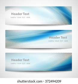 Abstract header blue wave white vector design