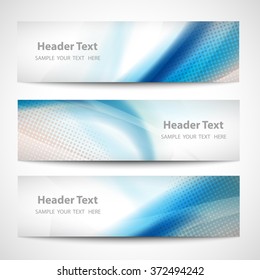 Abstract header blue wave white vector design