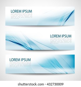Abstract header blue wave white vector design