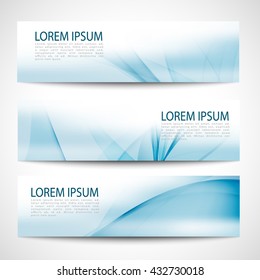 Abstract header blue wave white vector design