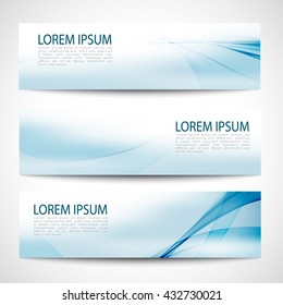Abstract header blue wave white vector design