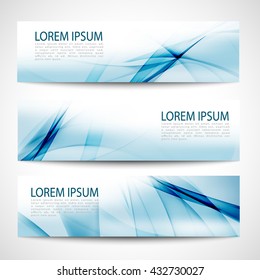 Abstract header blue wave white vector design