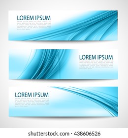 Abstract header blue wave white vector design