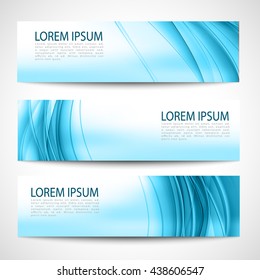 Abstract header blue wave white vector design