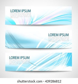 Abstract header blue wave white vector design