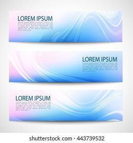 Abstract header blue wave white pink blue gradian background vector design