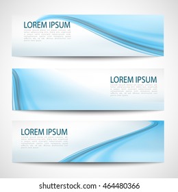 Abstract header blue wave white vector design