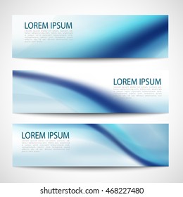 Abstract header blue wave white vector design