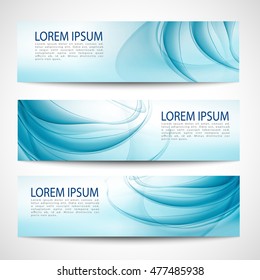 Abstract header blue wave white vector design