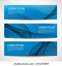 Abstract header blue wave white vector design