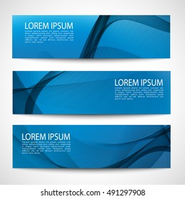 Abstract header blue wave white vector design