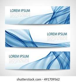 Diseño de vectores de color azul de la onda azul de encabezado abstracto