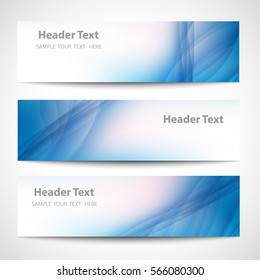 Abstract header blue wave white vector design