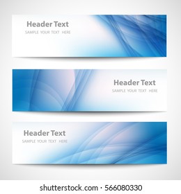 Abstract header blue wave white vector design