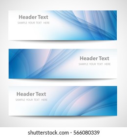 Abstract header blue wave white vector design
