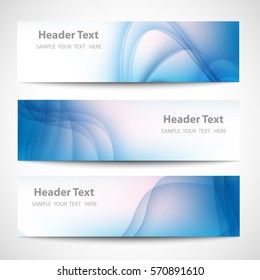Cabezal Abstractas Blue Wave Diseño de Vector blanco