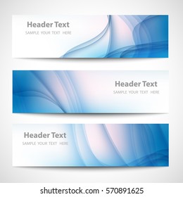 Abstract header blue wave white vector design