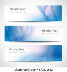 Abstract header blue wave white vector design