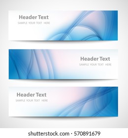 Abstract header blue wave white vector design
