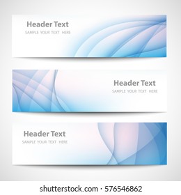 Abstract header blue wave white blue background vector design