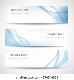 Abstract header blue wave white blue background vector design
