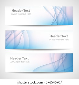 Abstract header blue wave white blue background vector design