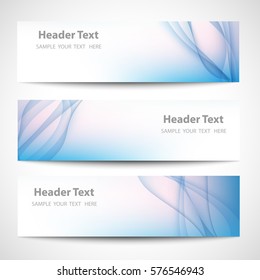 Abstract header blue wave white blue background vector design