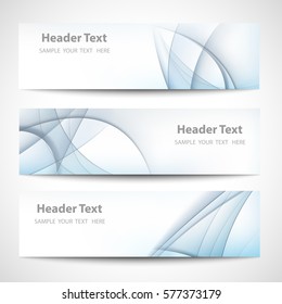 Abstract header blue wave white blue background vector design