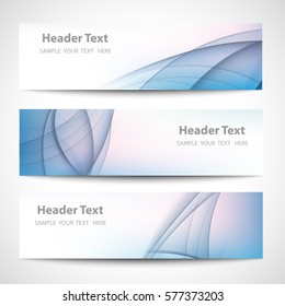 Abstract header blue wave white blue background vector design