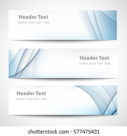 Abstract header blue wave white blue background vector design