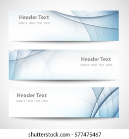 Abstract header blue wave white blue background vector design
