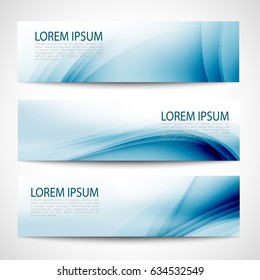 Abstract header blue wave white background vector design