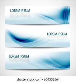 Abstract header blue wave white background vector design