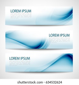 Abstract header blue wave white background vector design