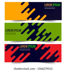 Abstract header colorful geometric shape vector design. Abstract swoosh background. Abstract corporate business banner web template, horizontal advertising.