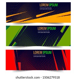 Abstract header colorful geometric shape vector design. Abstract swoosh background. Abstract corporate business banner web template, horizontal advertising.