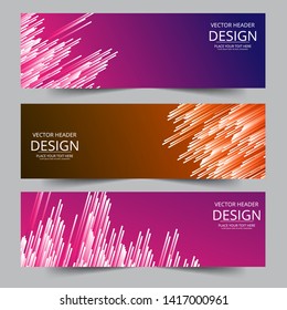 Abstract header colorful lines gradient vector design. Abstract swoosh background. Abstract corporate business banner web template, horizontal advertising business banner layout template flat design.