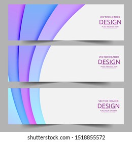 Abstract header colorful shape vector design. Abstract corporate business banner web template, horizontal advertising.
