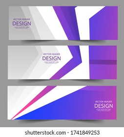 Abstract header colorful shape vector design. Abstract corporate business banner web template, horizontal advertising.