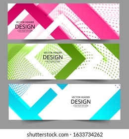 Abstract header colors gradient shape vector design. Abstract swoosh background. Abstract corporate business banner web template, horizontal advertising business banner layout template flat design set