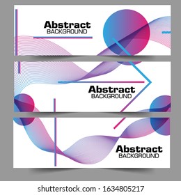 Abstract header colors lines wave vector design. Abstract swoosh background. Abstract corporate business banner web template, horizontal advertising.
