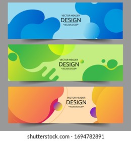Abstract header colors shape vector design. Abstract swoosh background. Abstract corporate business banner web template, horizontal advertising.