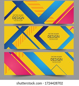 Abstract header colors shape vector design. Abstract corporate business banner web template, horizontal advertising.