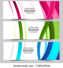 Abstract header colors shape vector design. Abstract corporate business banner web template, horizontal advertising.