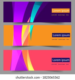 Abstract header colors shape vector design. Abstract corporate business banner web template, horizontal advertising.